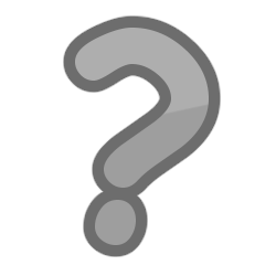 a white question mark with gray outline.